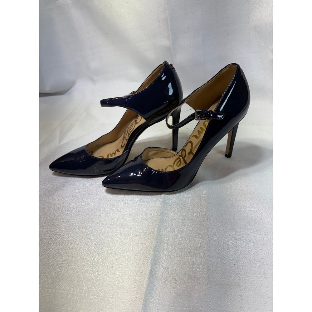 Sam Edelman Nora Navy Blue Patent Leather Heels Size 7 - Picture 8 of 15